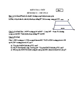 Kiểm tra 1 tiết Hình học 8  Chương 01